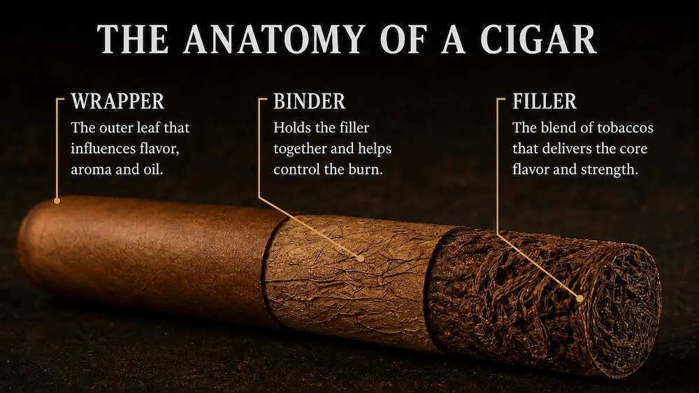 Assorted cigar vitolas showing different lengths and ring gauges