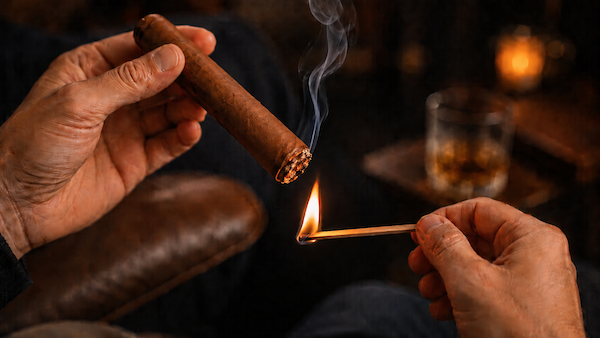 Cigar matches — long wooden matches for lighting cigars
