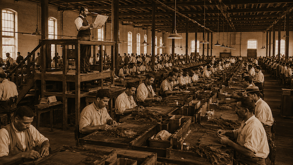 The tribuna platform in a cigar factory